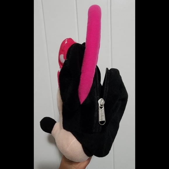 Disney Minnie Mouse purse 3d head soft plush pink polka dot girls bag - Picture 3 of 6